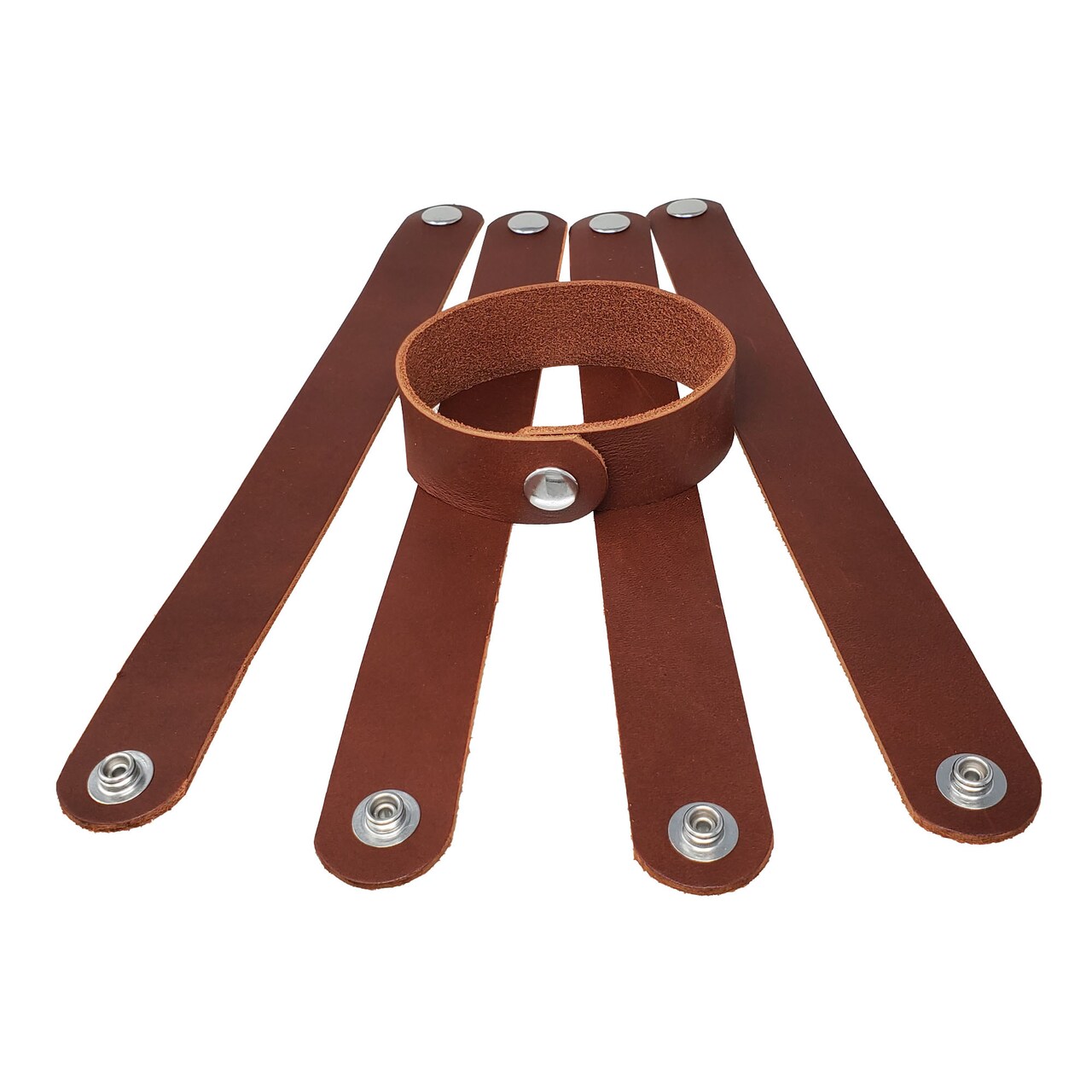 1" Latigo Leather Bracelets – DIY Hot Stamping & Engraving Blanks 6 Packs